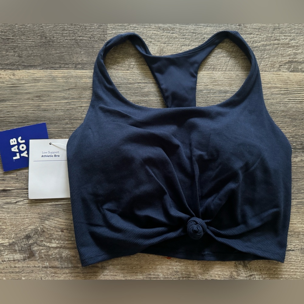 NWT Joy Lab Ribbed Sports athletic Bra tie front Knotted Racerback Size XS